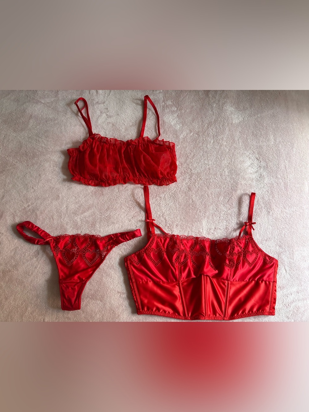 Victoria’s Secret Valentine’s 2026 bundle with corset, bandeau, and thong